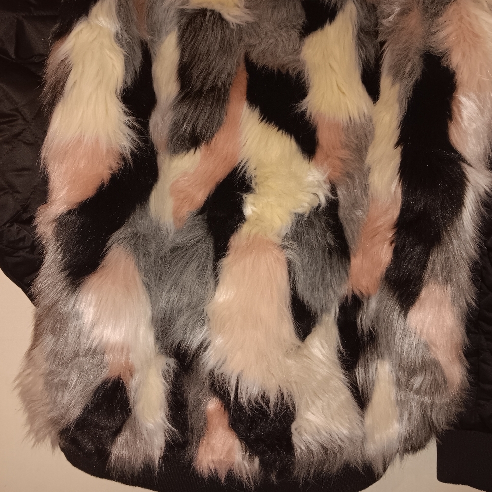Multicolor Faux Fur Jacket Size L